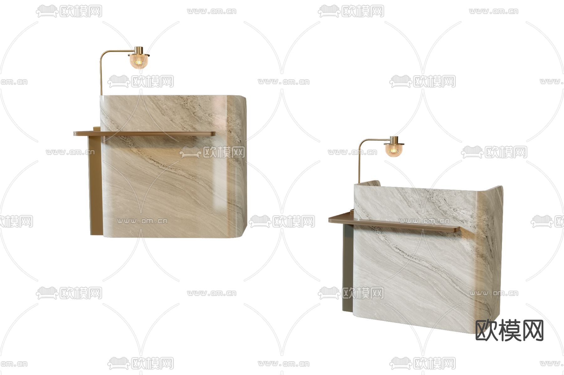 大理石吧台3d模型下载