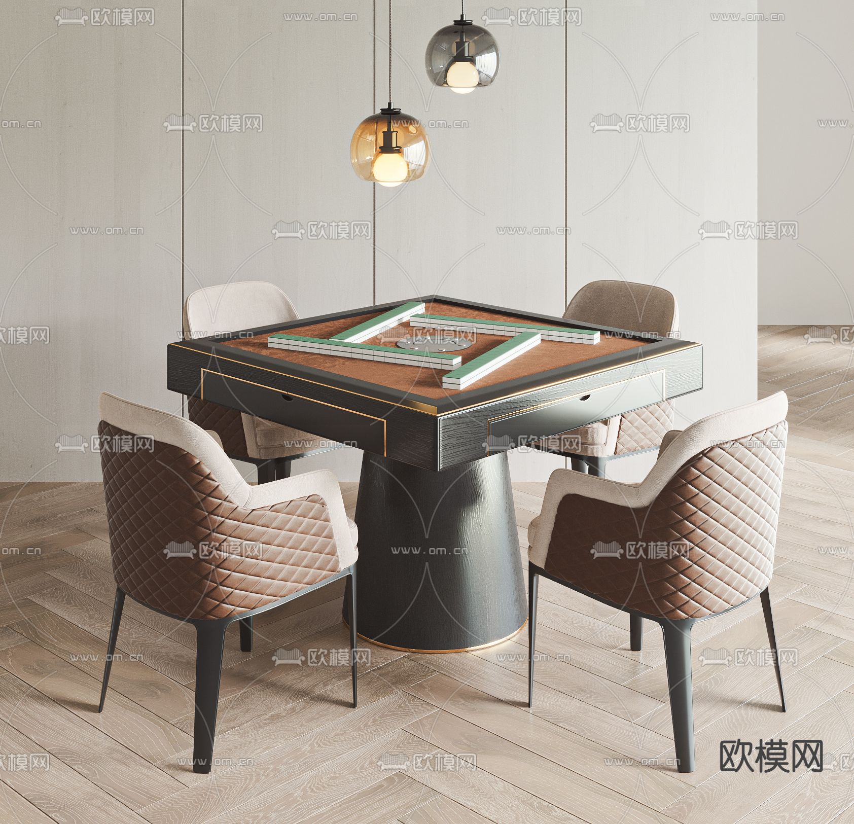 麻将桌3d模型下载（渲染图2）