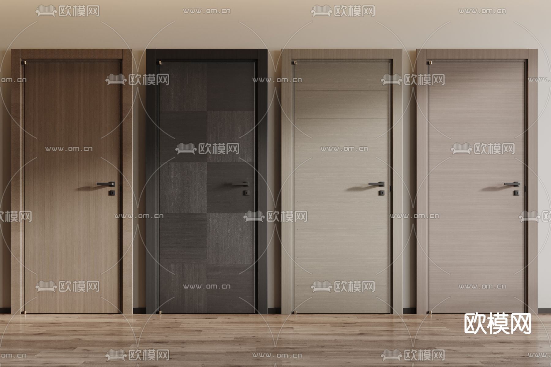 单开门 房门 木门3d模型下载