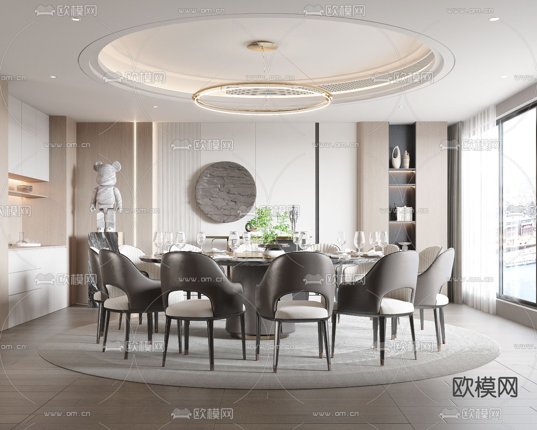 中餐厅包房 包厢 包间3d模型下载