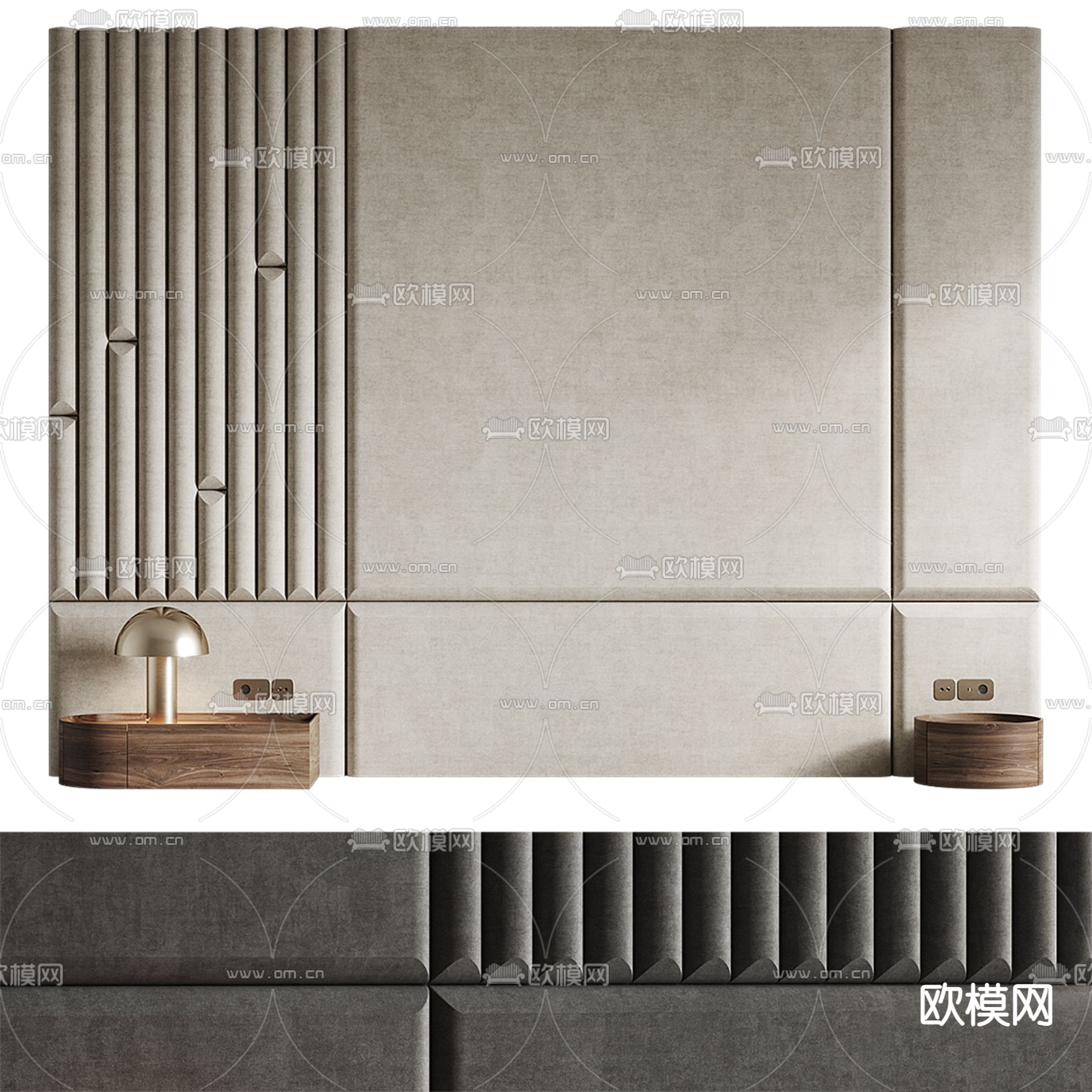 床头背景3d模型