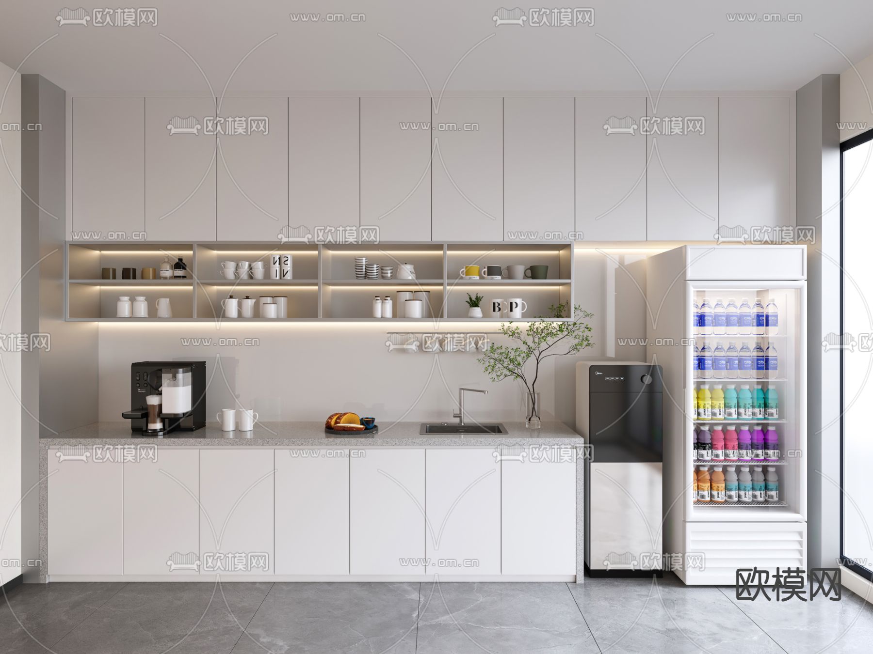 办公室茶水间3d模型下载