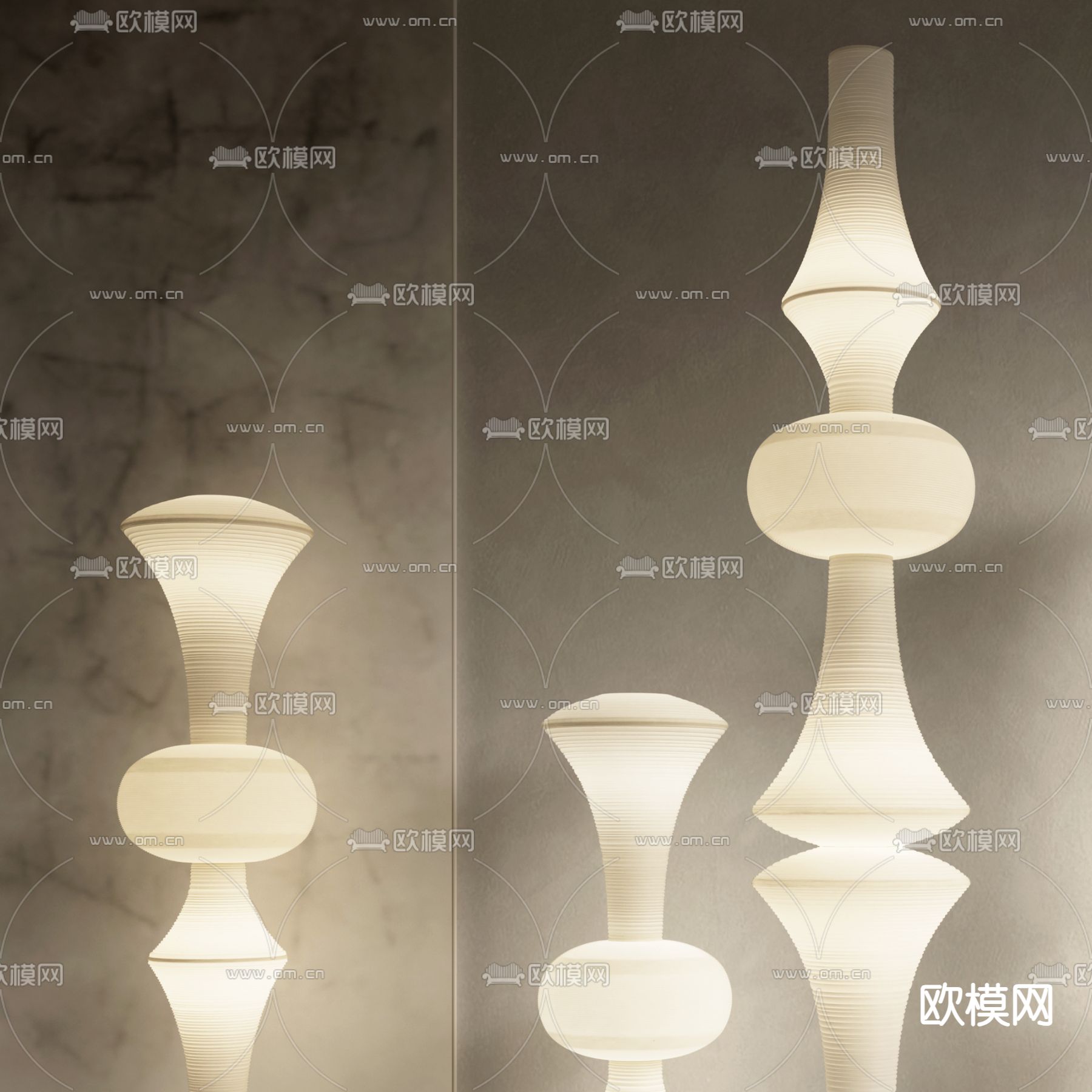 Akari落地灯 和风纸灯3d模型下载（渲染图3）