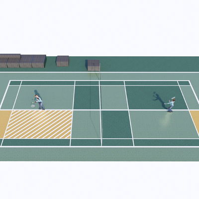  羽毛球场su模型 