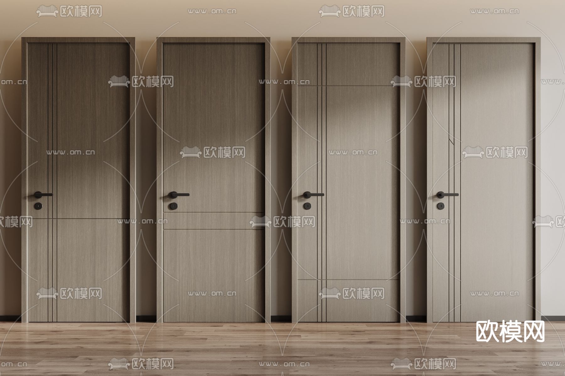 单开门 房门 木门3d模型下载