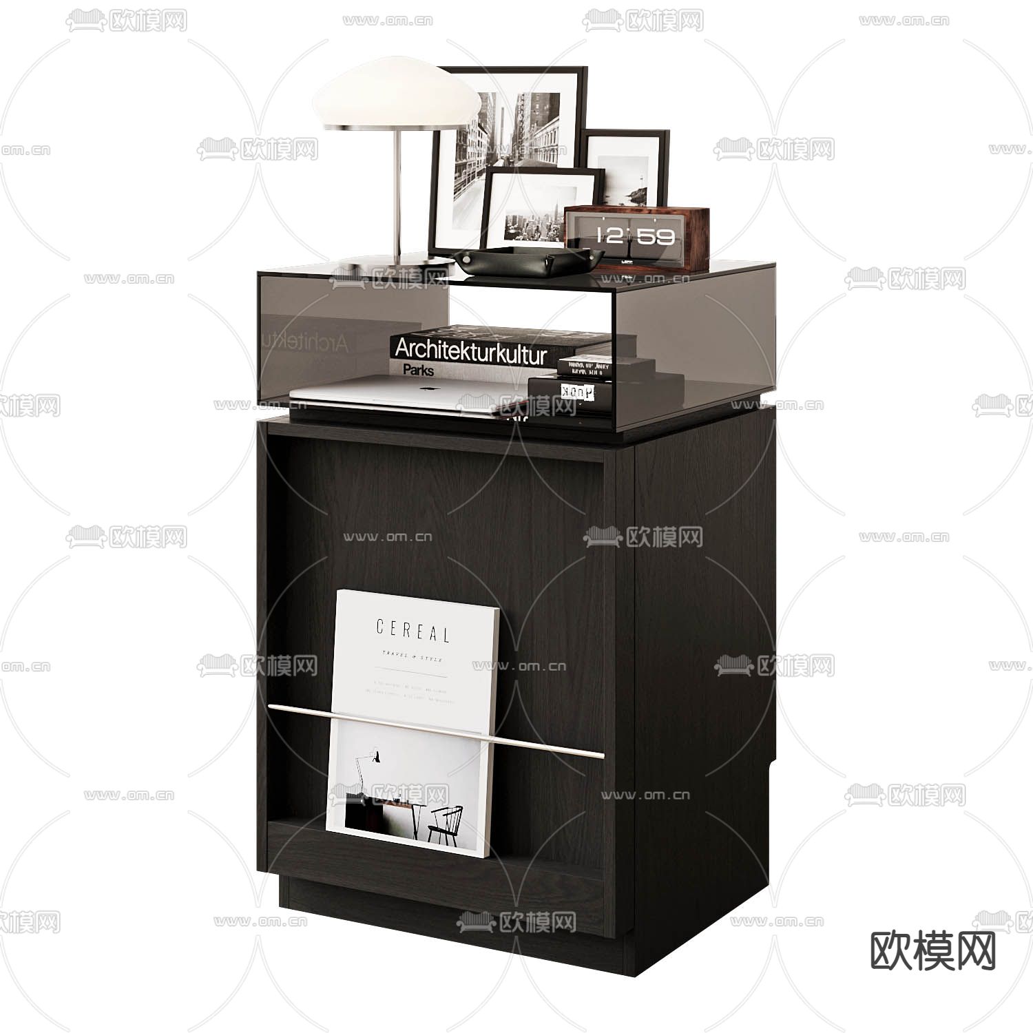 现代收纳柜  置物柜3d模型下载（渲染图2）