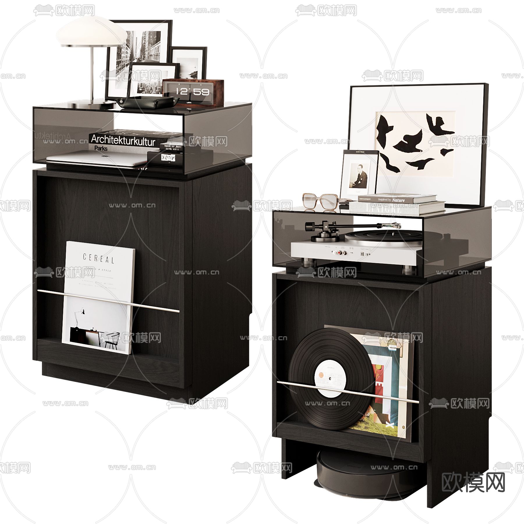 现代收纳柜  置物柜3d模型下载（渲染图1）