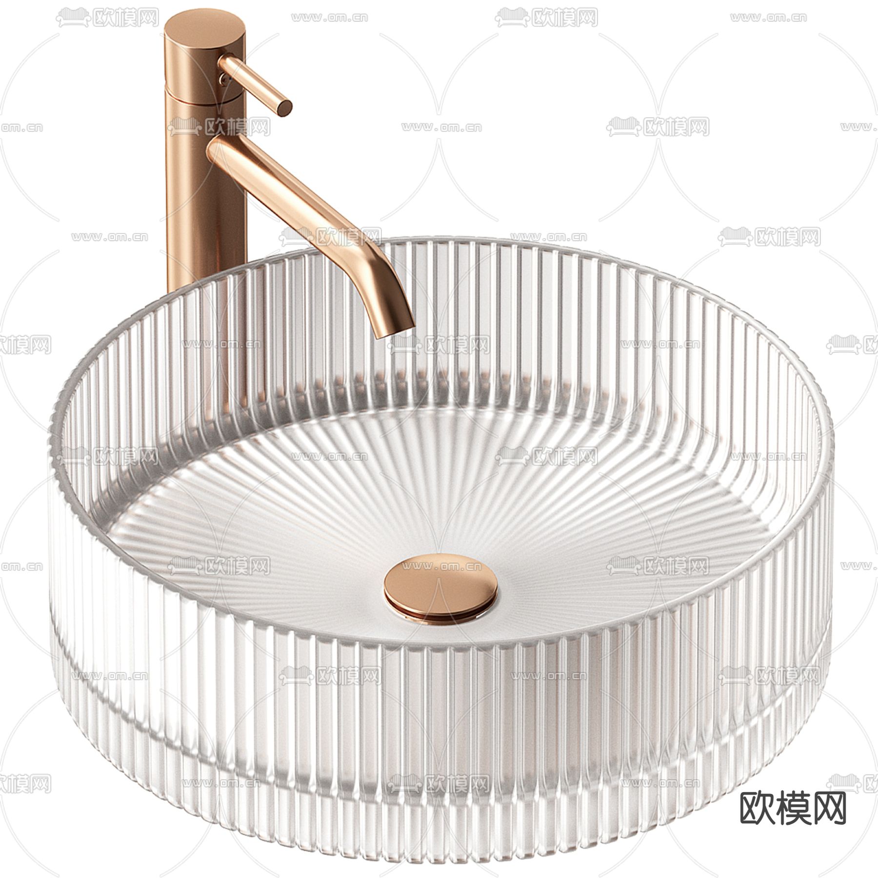 台盆 玻璃洗手台 台上盆3d模型下载（渲染图1）