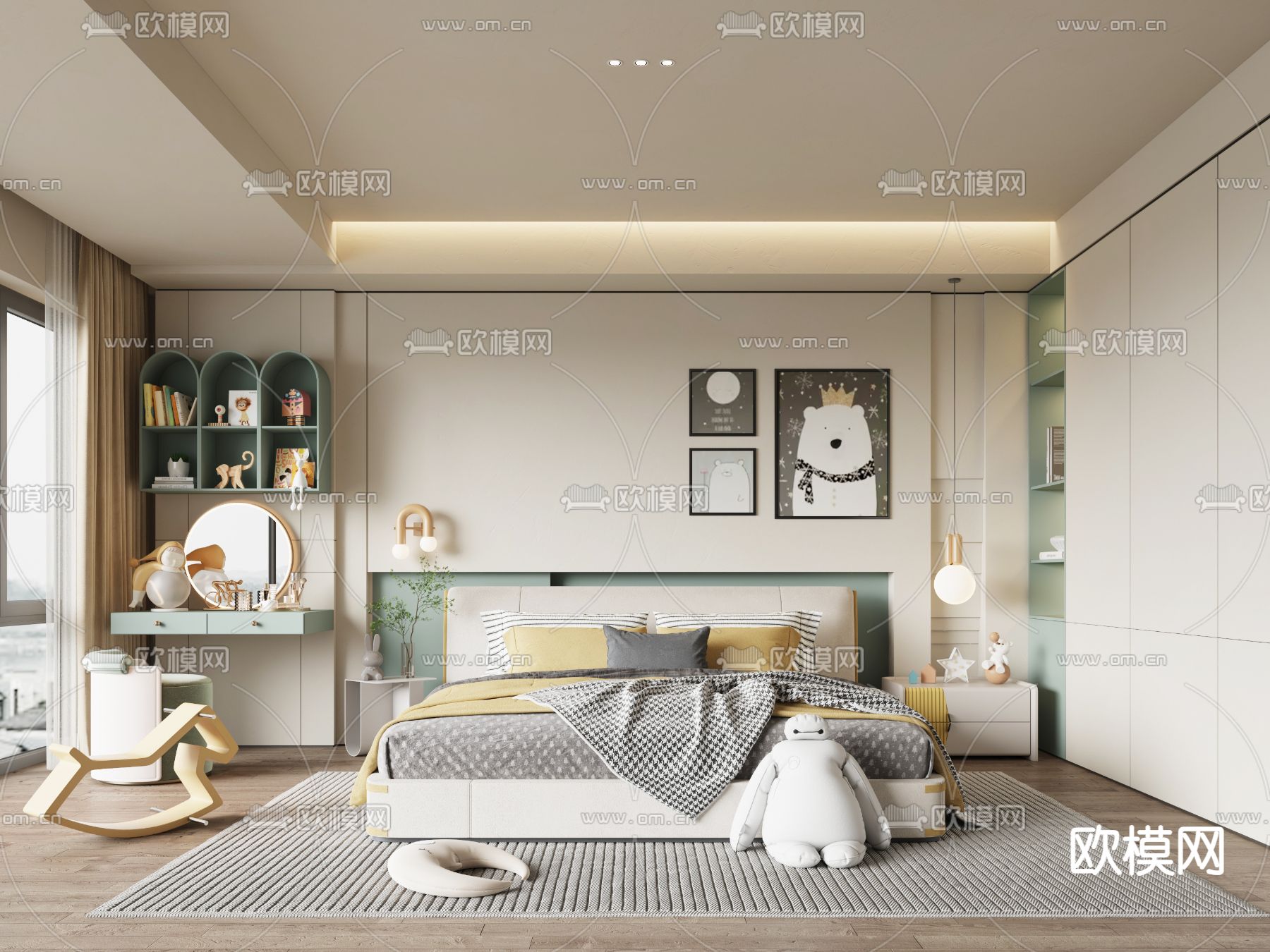 儿童房 小孩房 男孩房3d模型下载