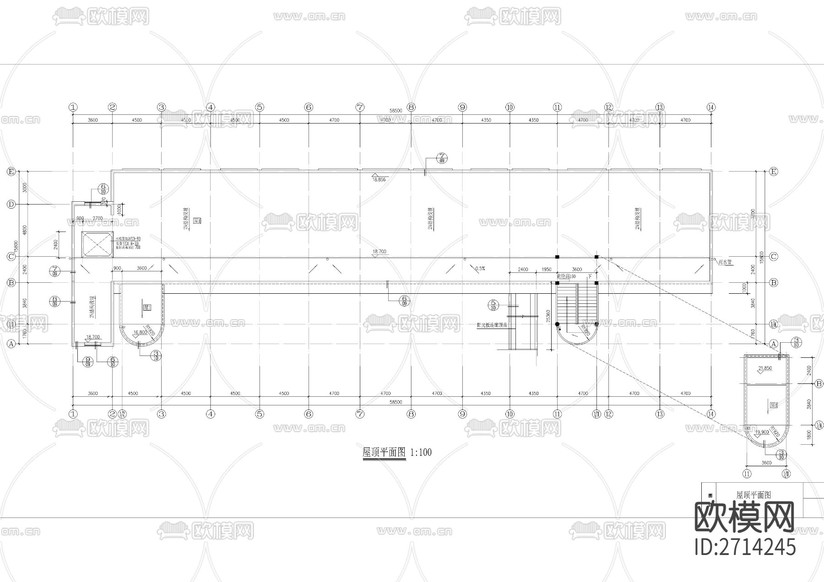 五層中學(xué)教學(xué)實驗樓建筑CAD施工圖下載(渲染圖4)