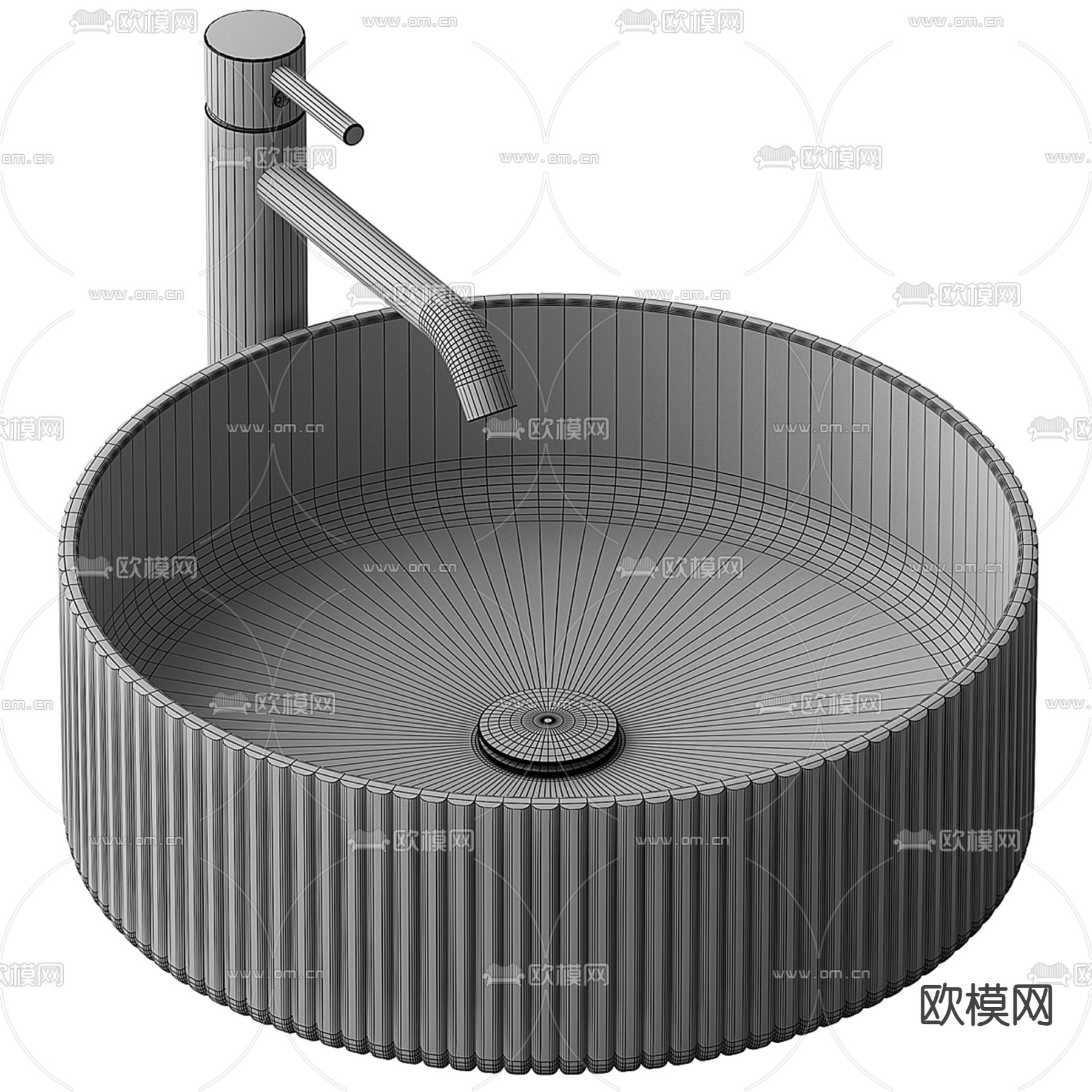 台盆 玻璃洗手台 台上盆3d模型下载（渲染图2）