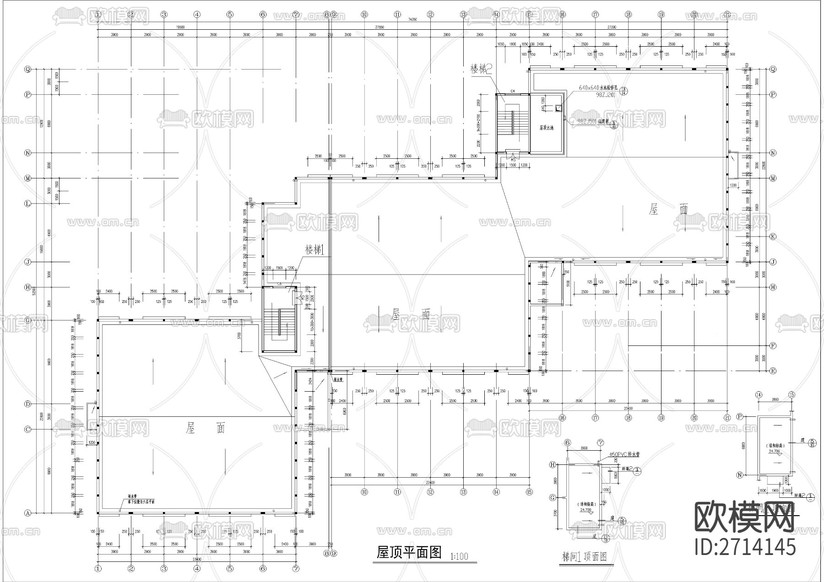 学院宿舍楼建筑CAD施工图下载(渲染图3)