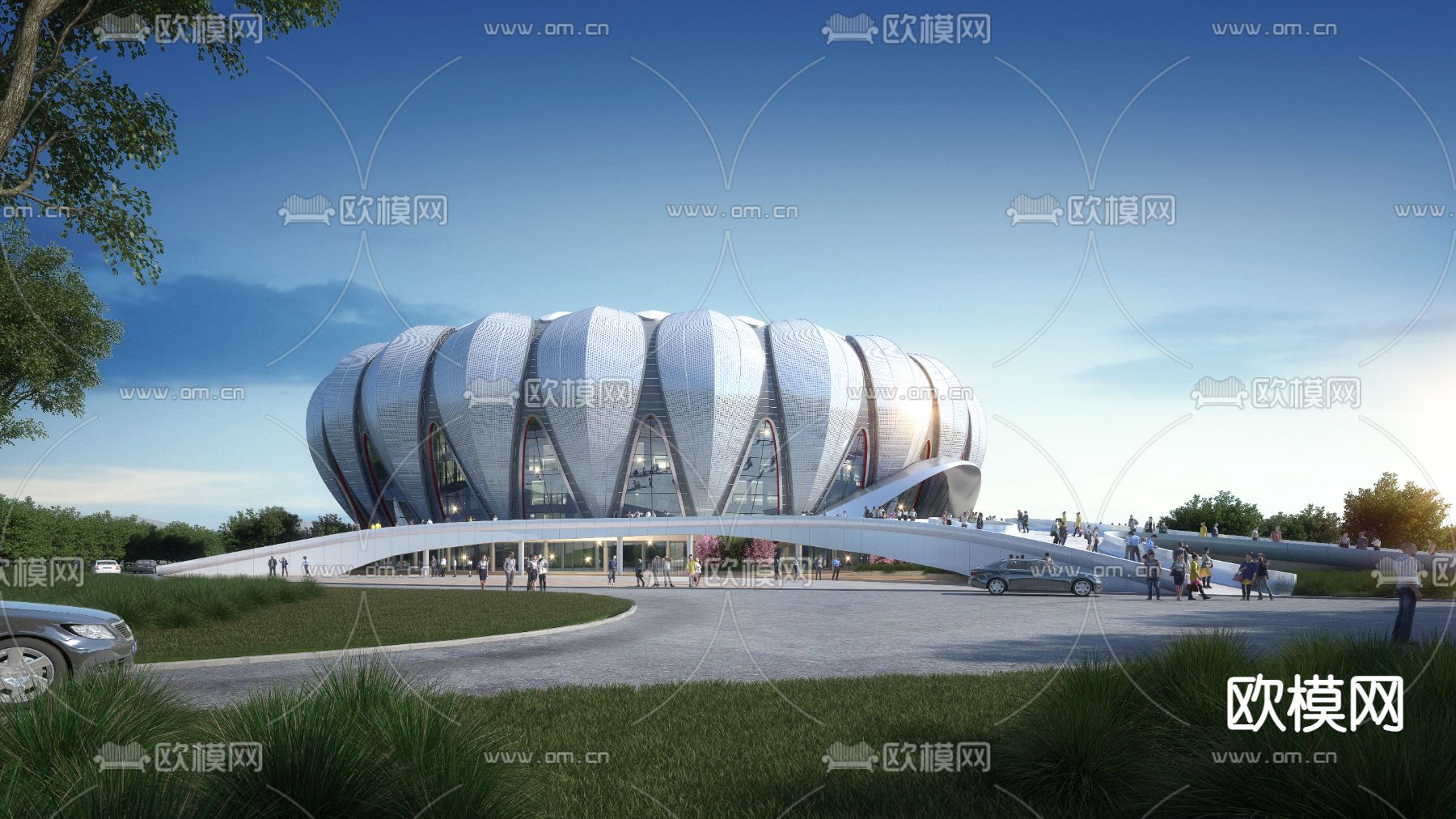 体育馆外观3d模型下载