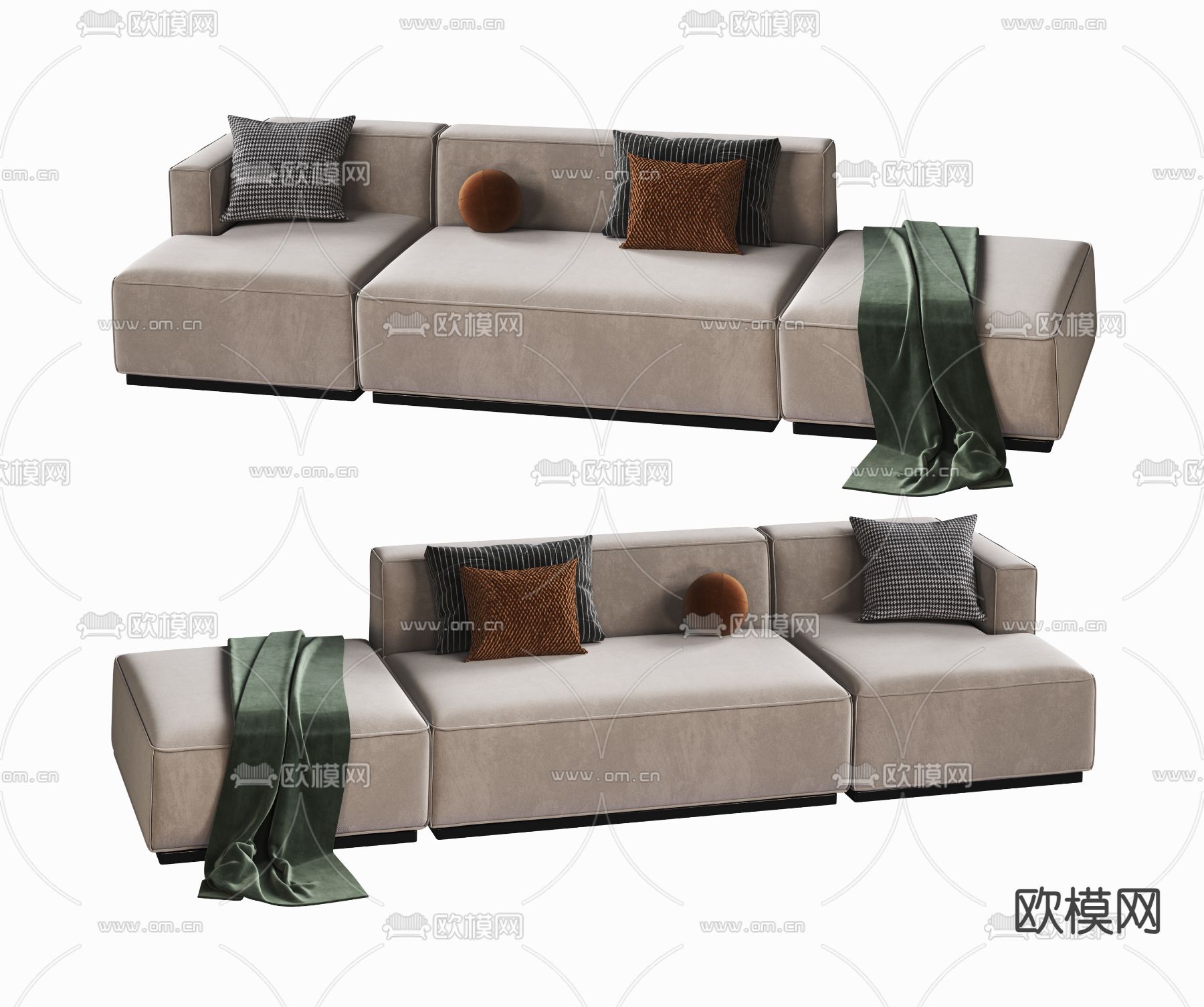 多人沙发3d模型下载