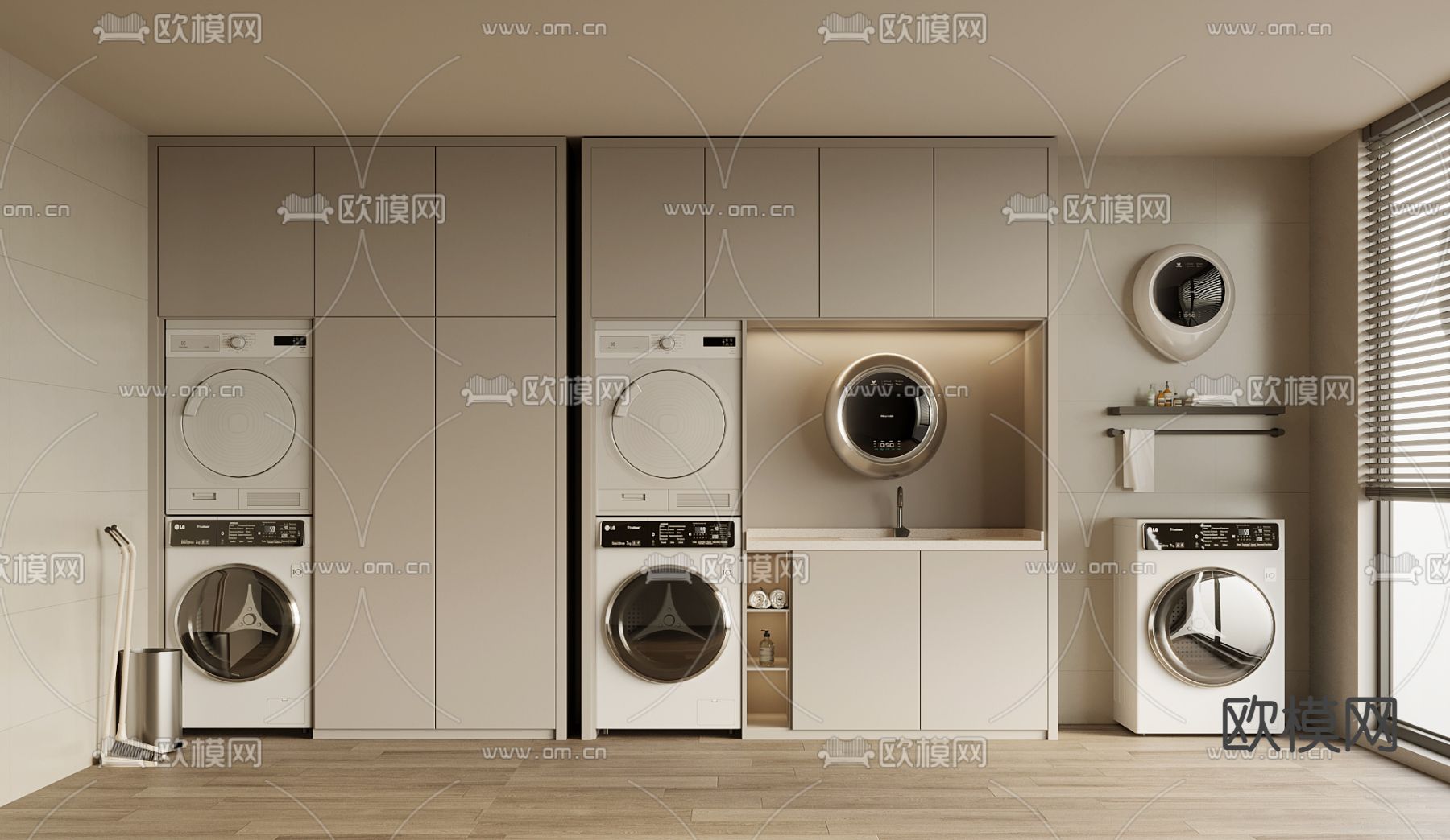洗衣机柜 阳台柜3d模型下载