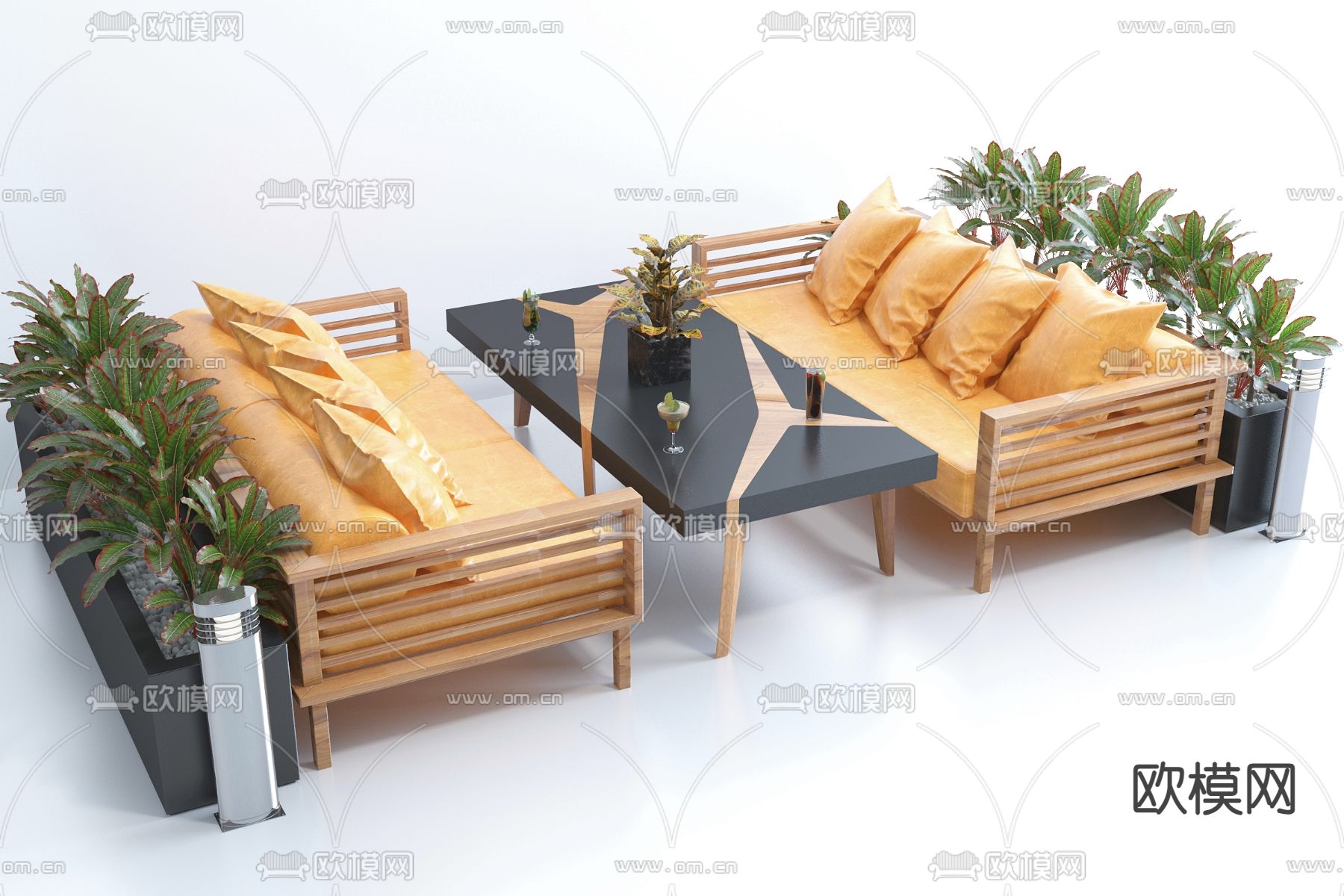 户外沙发3d模型下载