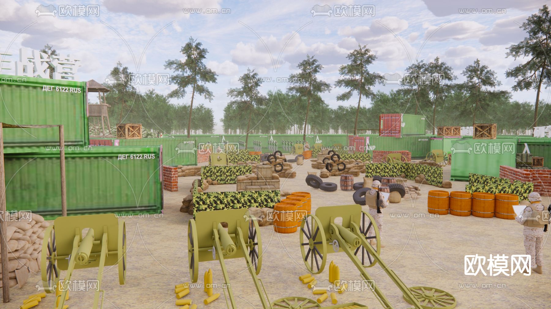 现代丛林CS基地 CS训练场su模型下载（渲染图2）