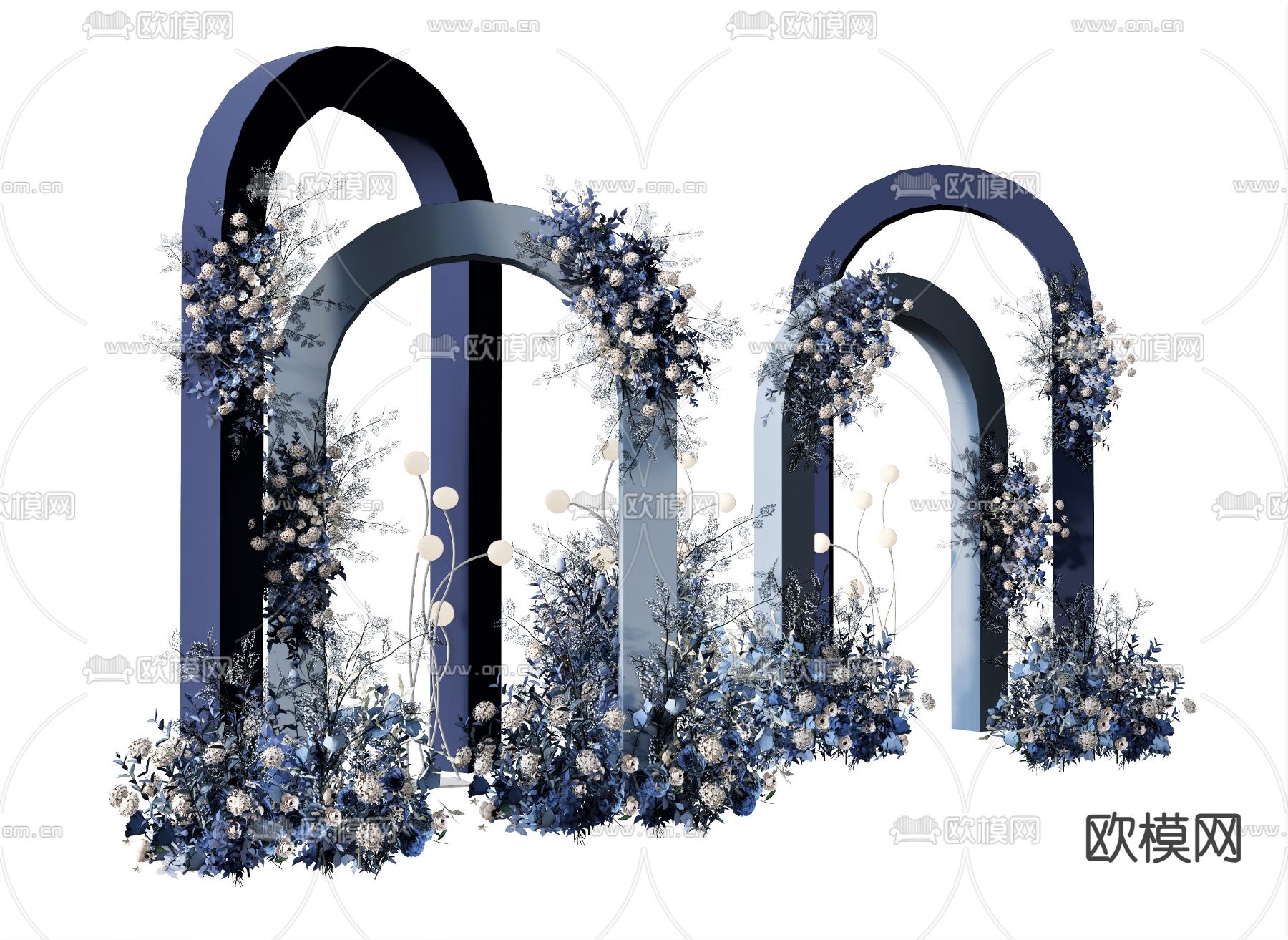 婚礼美陈 花卉 拱门su模型下载（渲染图1）