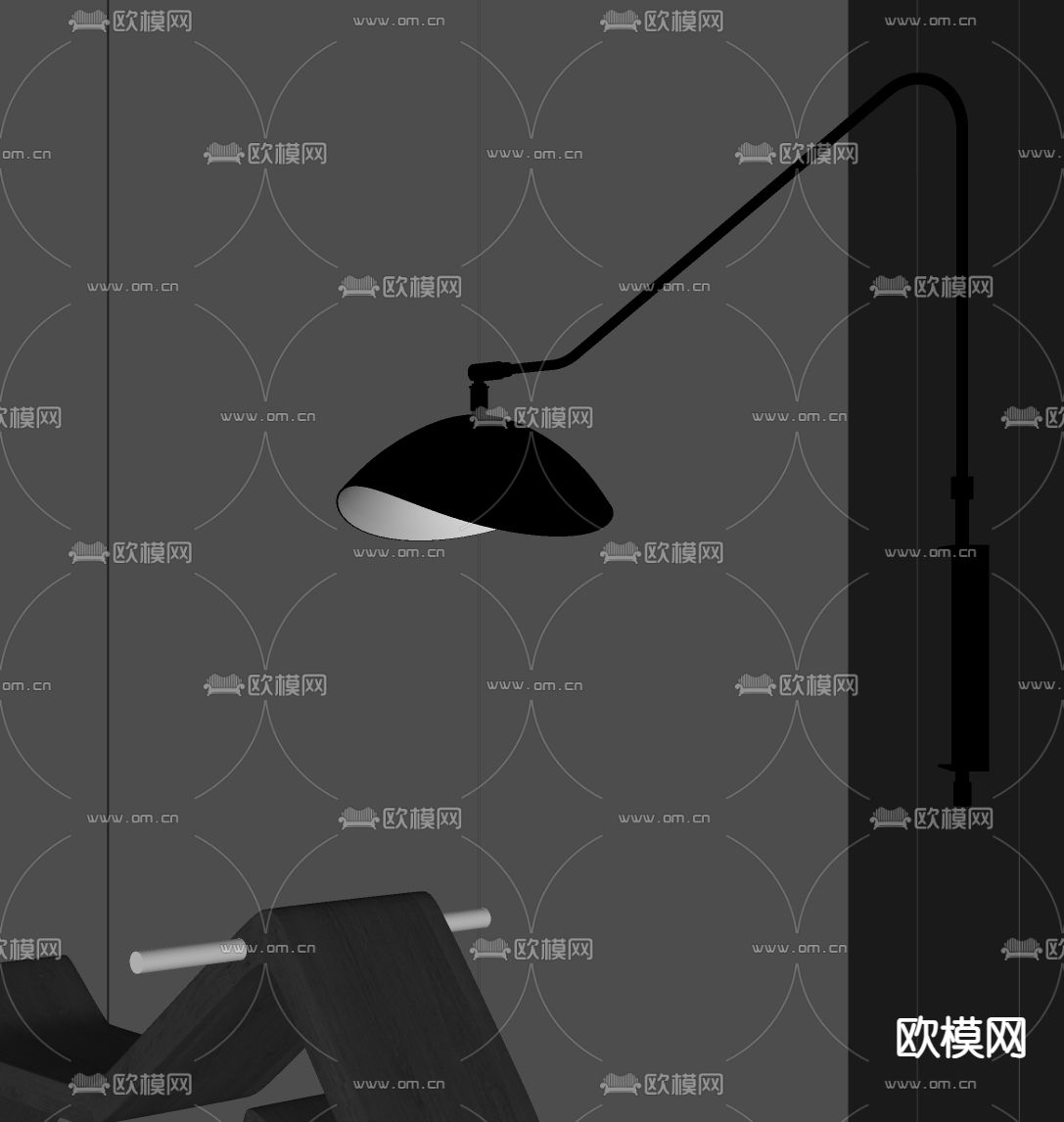 现代壁灯su模型下载（渲染图2）
