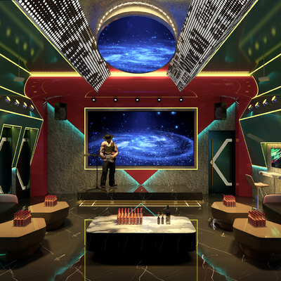  现代KTV包间su模型 