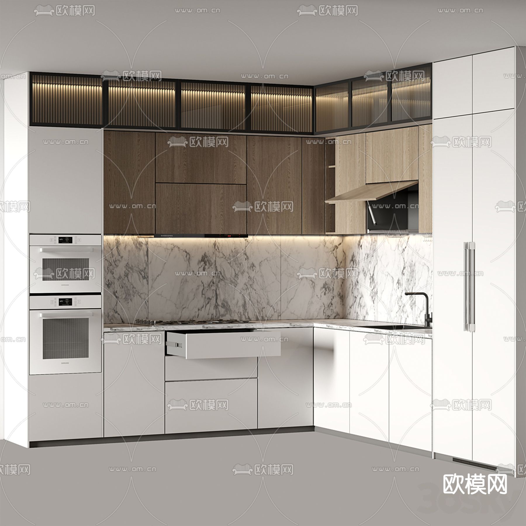 厨房 橱柜3d模型下载（渲染图3）