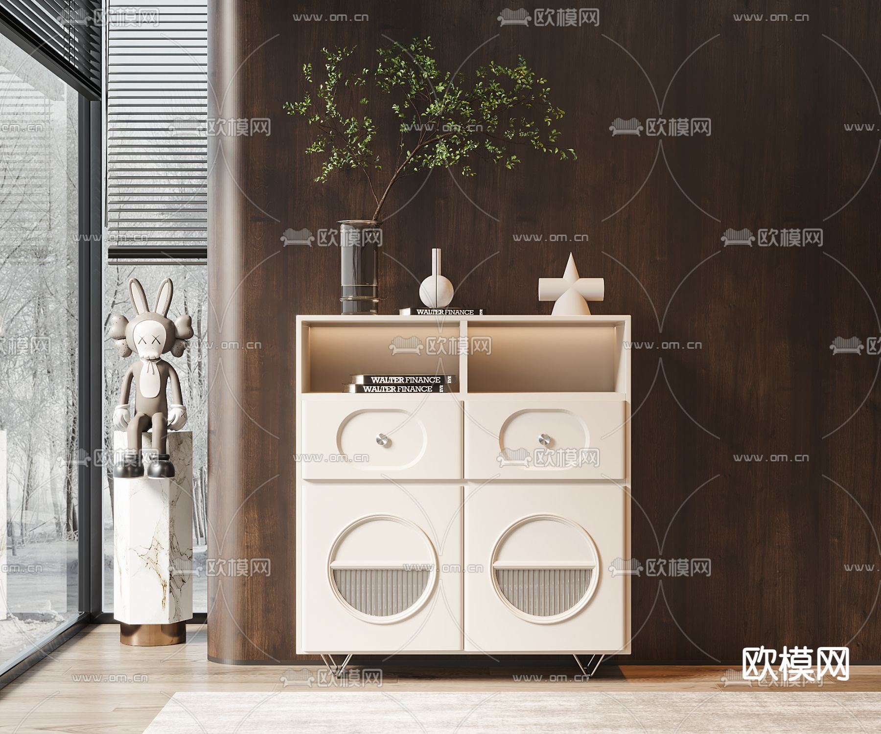 侘寂风餐边柜 斗柜3d模型下载