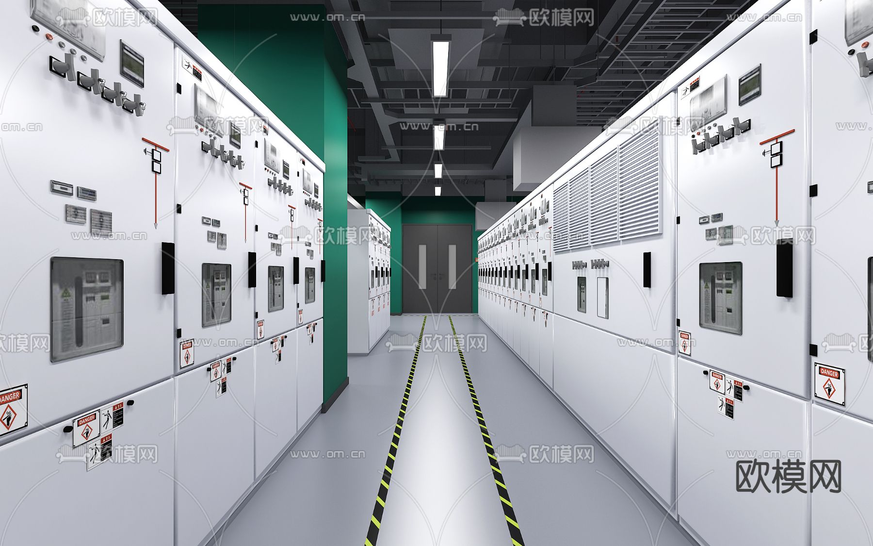 配电室 配电柜3d模型下载（渲染图1）