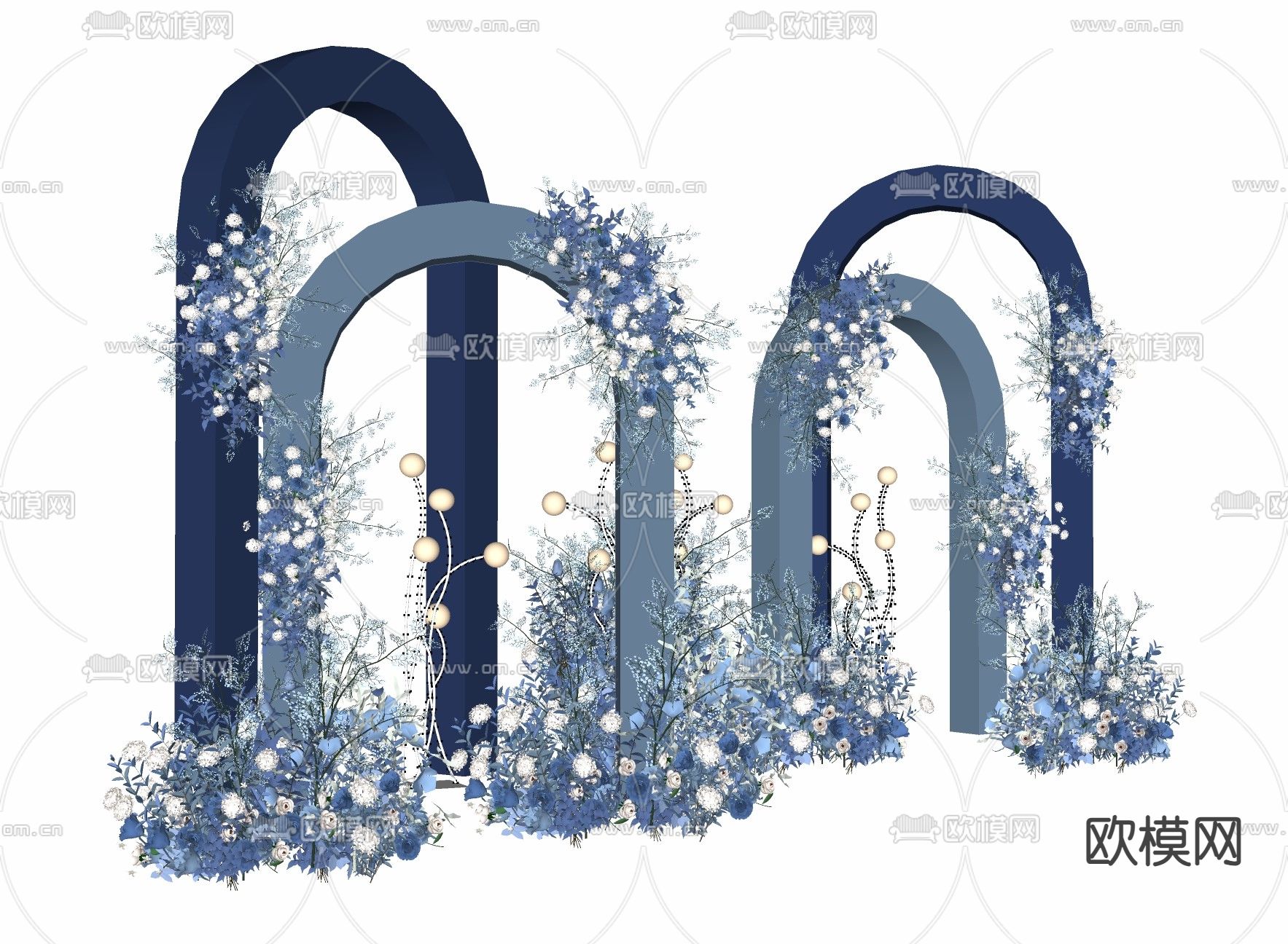 婚礼美陈 花卉 拱门su模型下载（渲染图2）