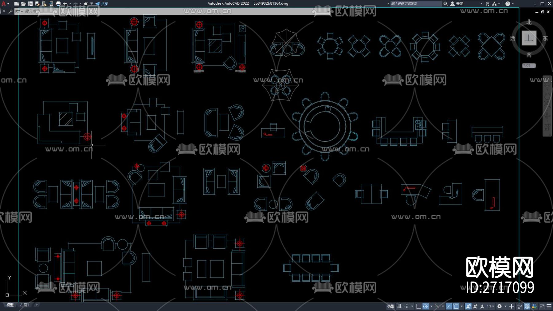 沙发 家具 工装cad图库下载（渲染图5）