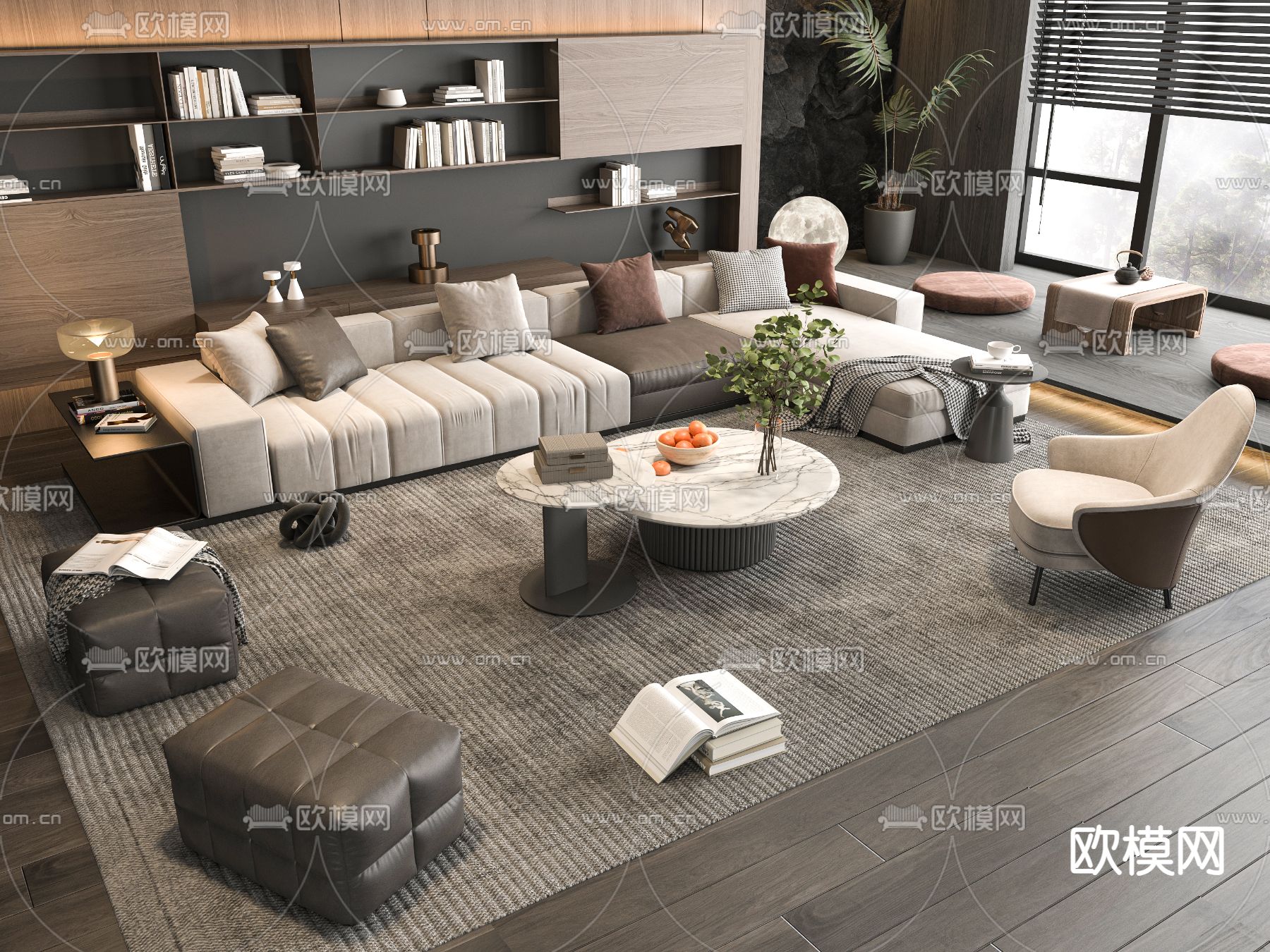Minotti 组合沙发3d模型下载