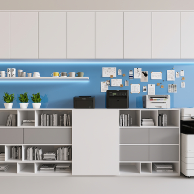  现代文件柜 办公矮柜su模型 