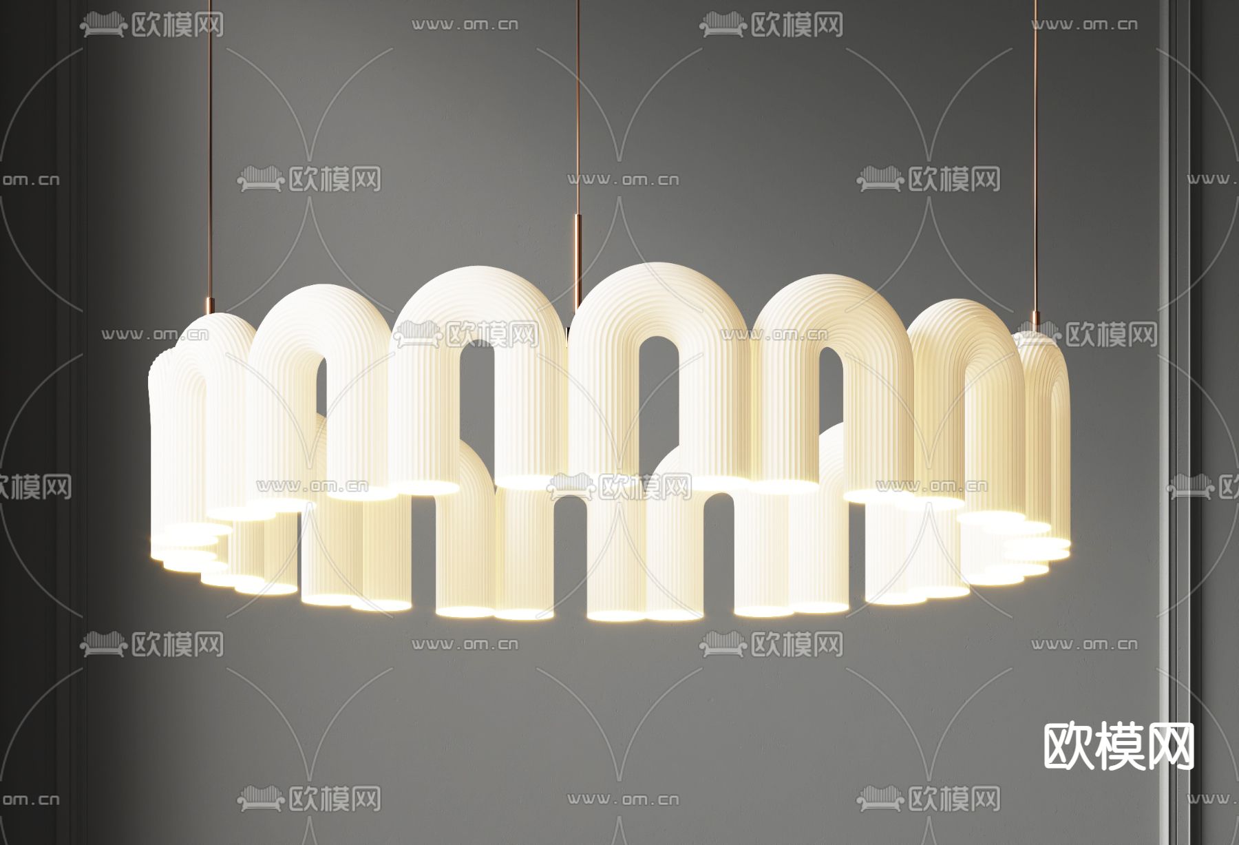 奶油风吊灯 大厅吊灯3d模型下载
