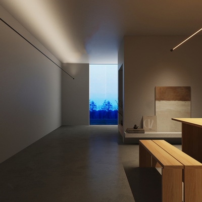  天际灯 钢带灯su模型 