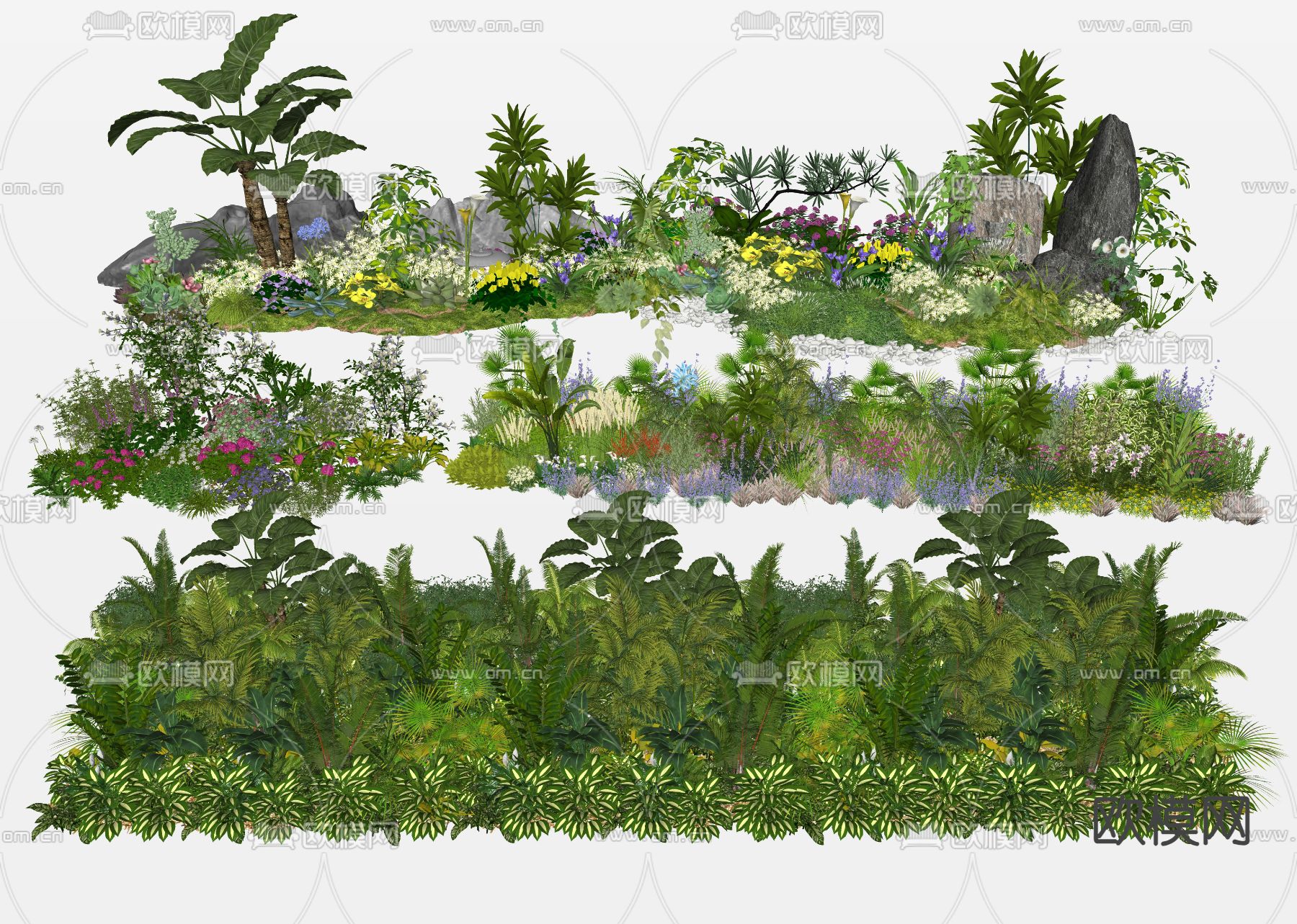 植物堆 灌木堆su模型下载（渲染图2）