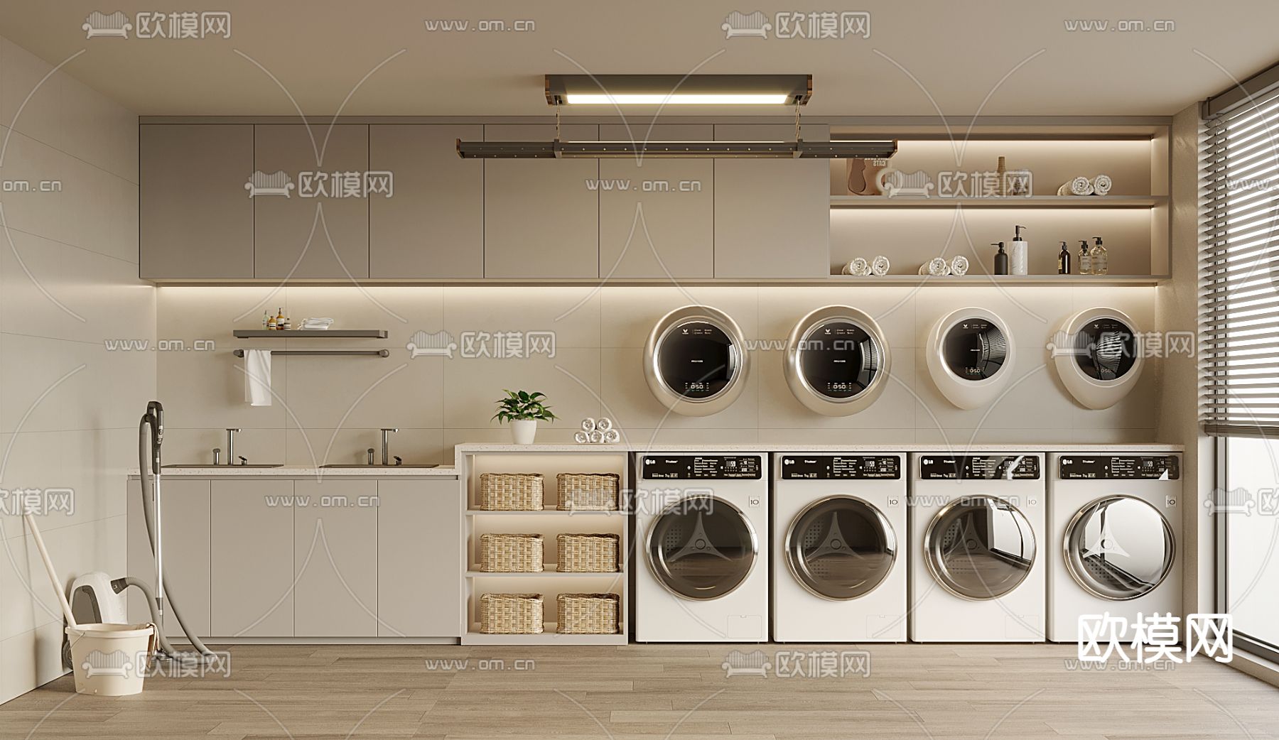 阳台柜 洗衣机柜 台盆3d模型下载