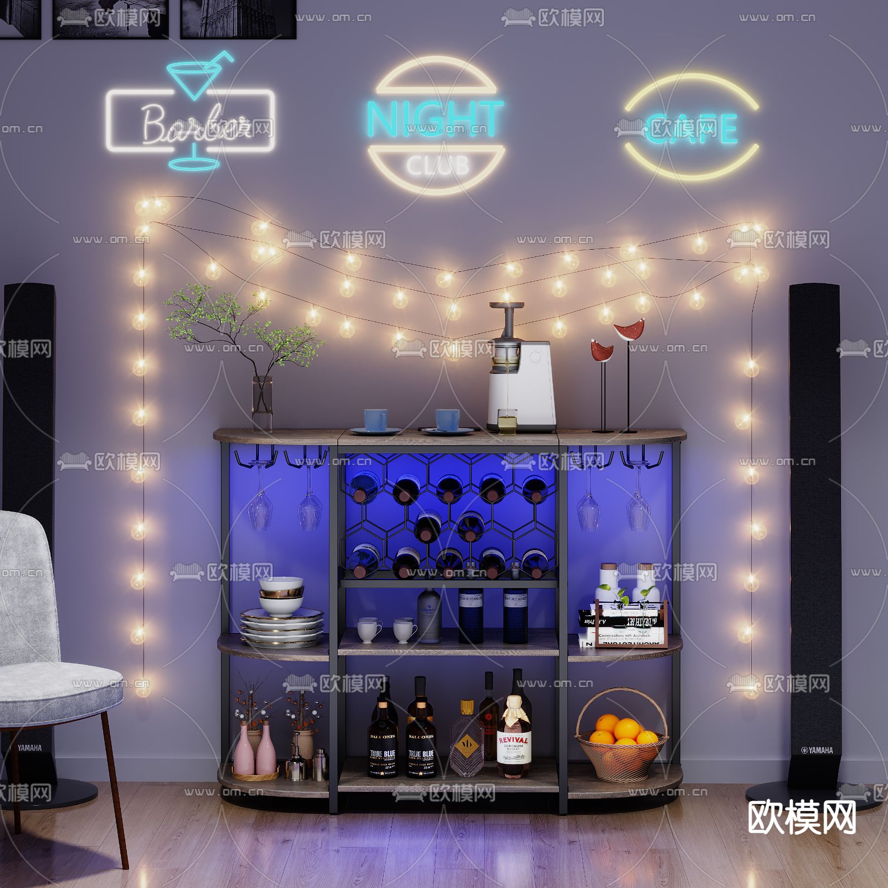 酒架 置物架3d模型下载（渲染图1）
