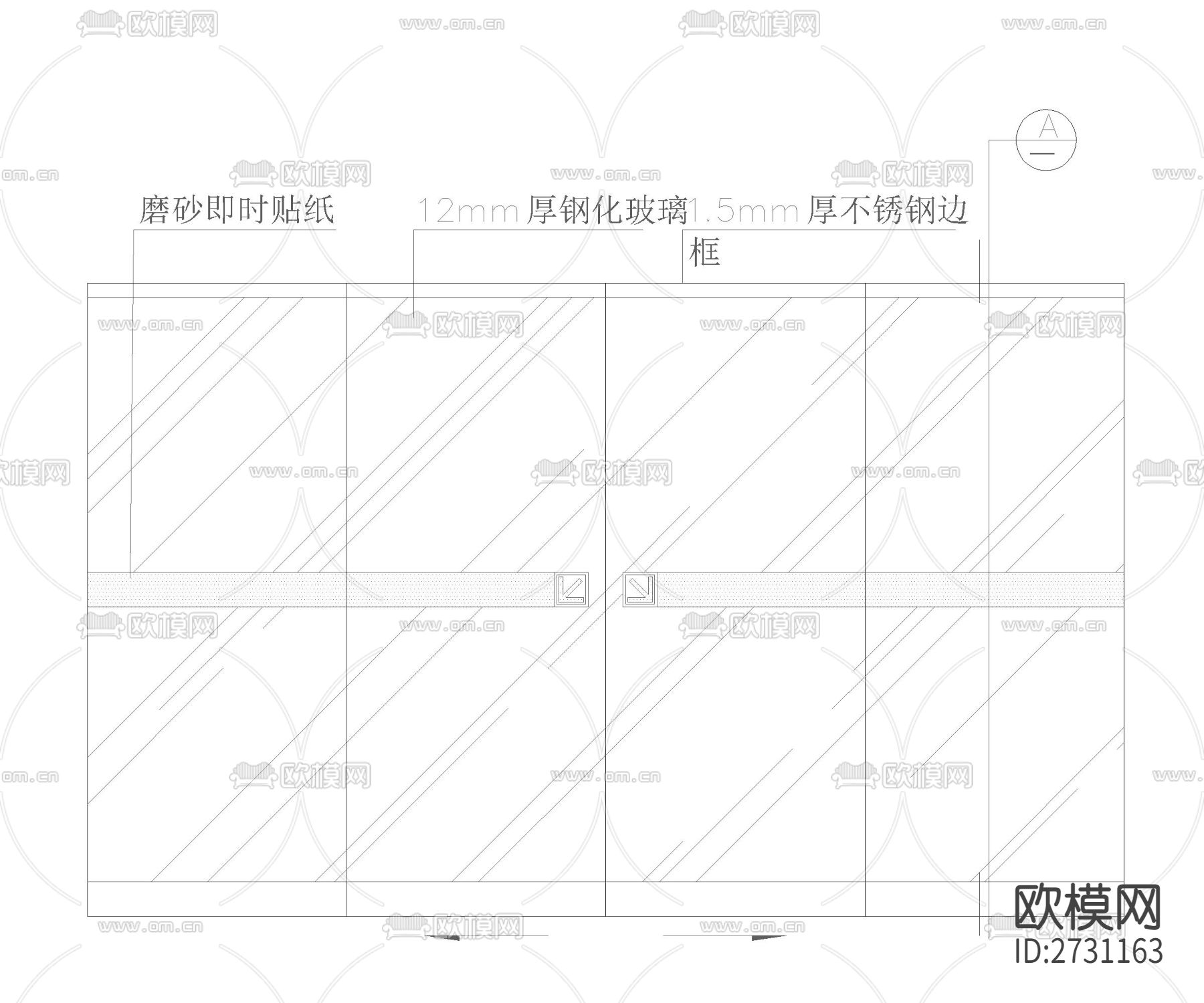 自动感应门CAD施工图下载（渲染图2）