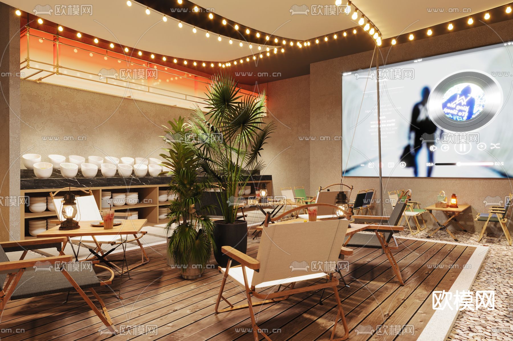 露营餐厅 网红餐厅3d模型下载_ID14167415_3dmax免费模型-欧模网