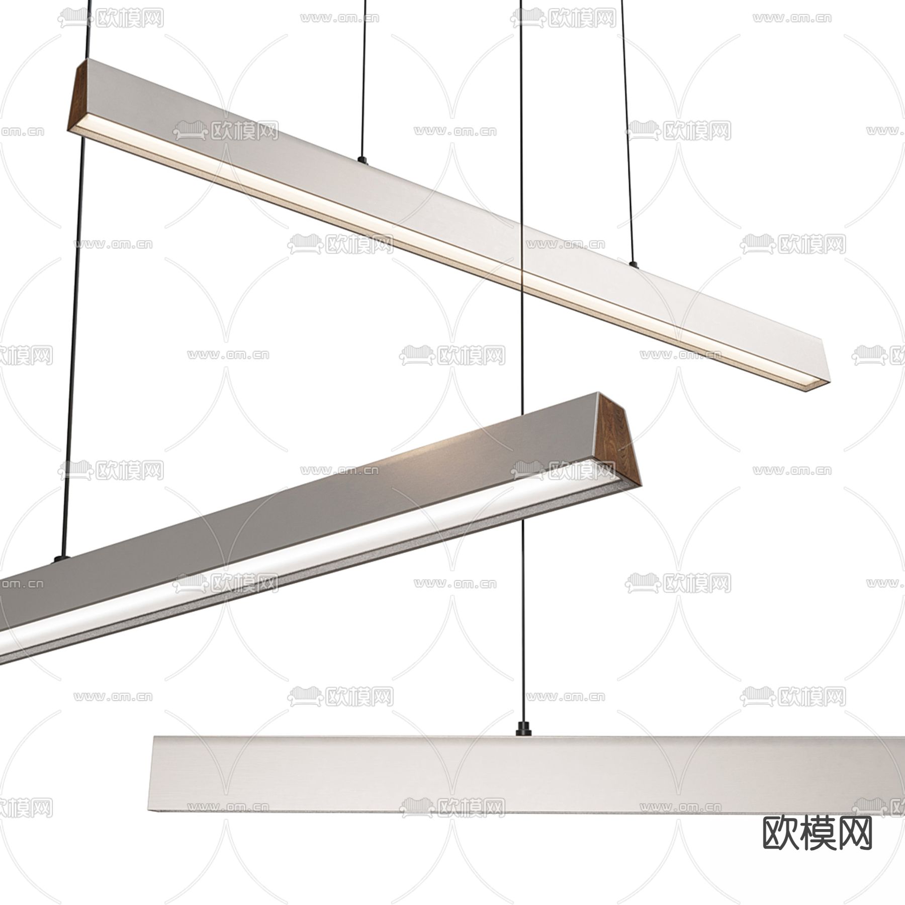 办公吊灯 长吊灯3d模型下载（渲染图2）