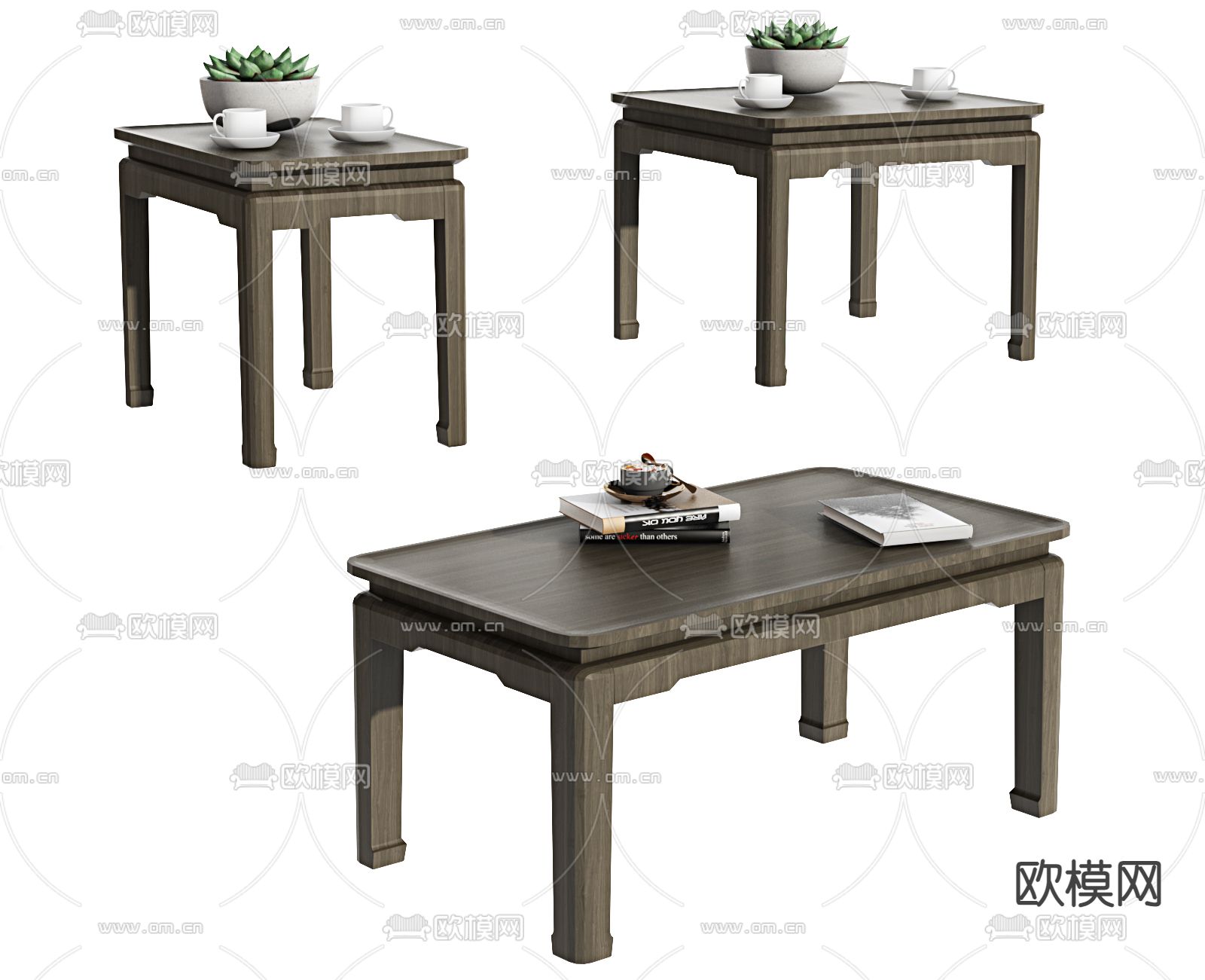 中式茶几 方形茶几3d模型