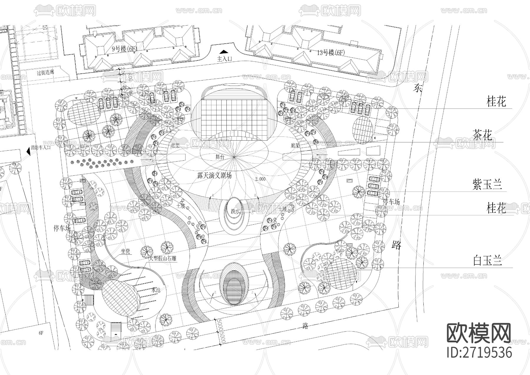 商业街景观cad平面图下载（渲染图4）