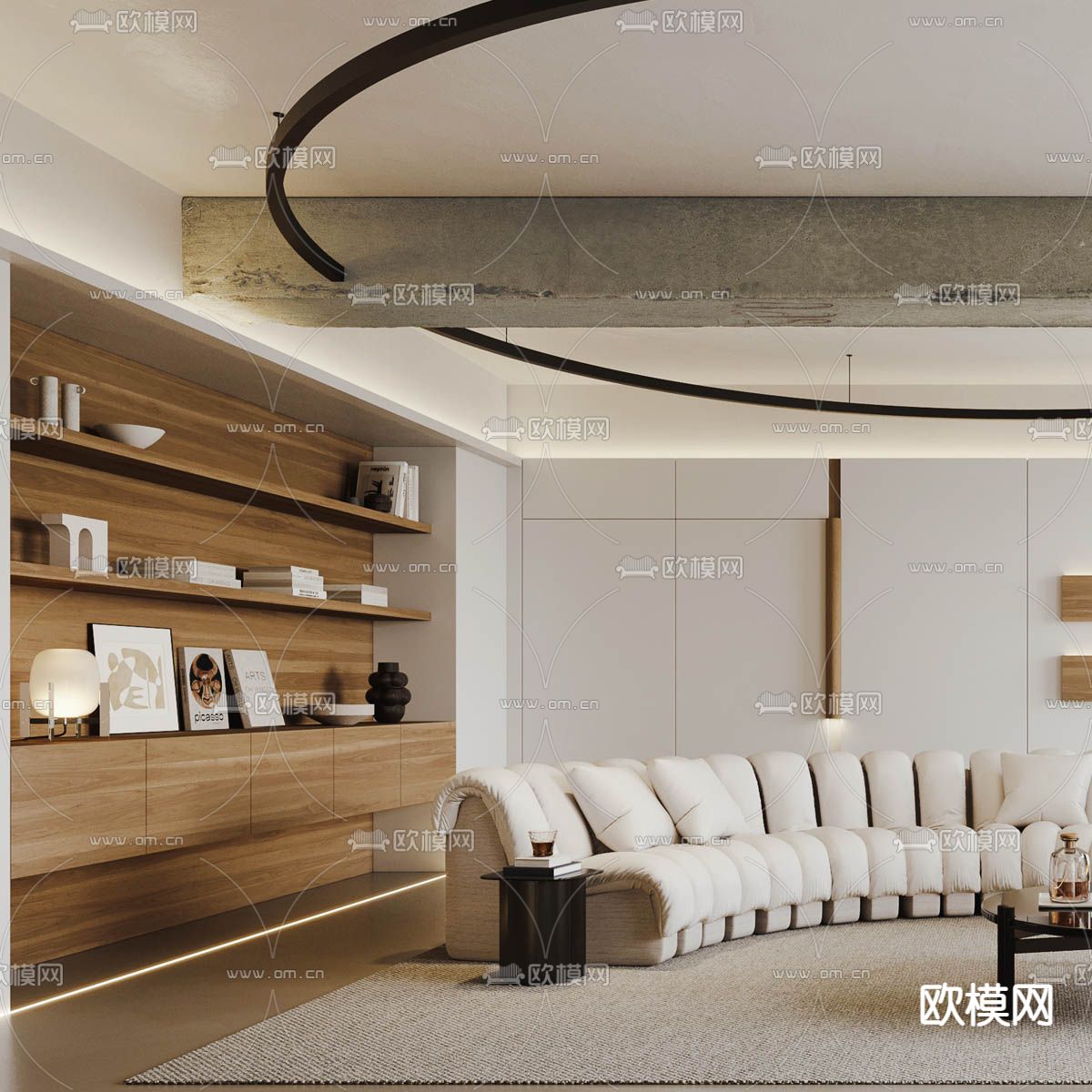 北欧客厅3d模型下载（渲染图2）