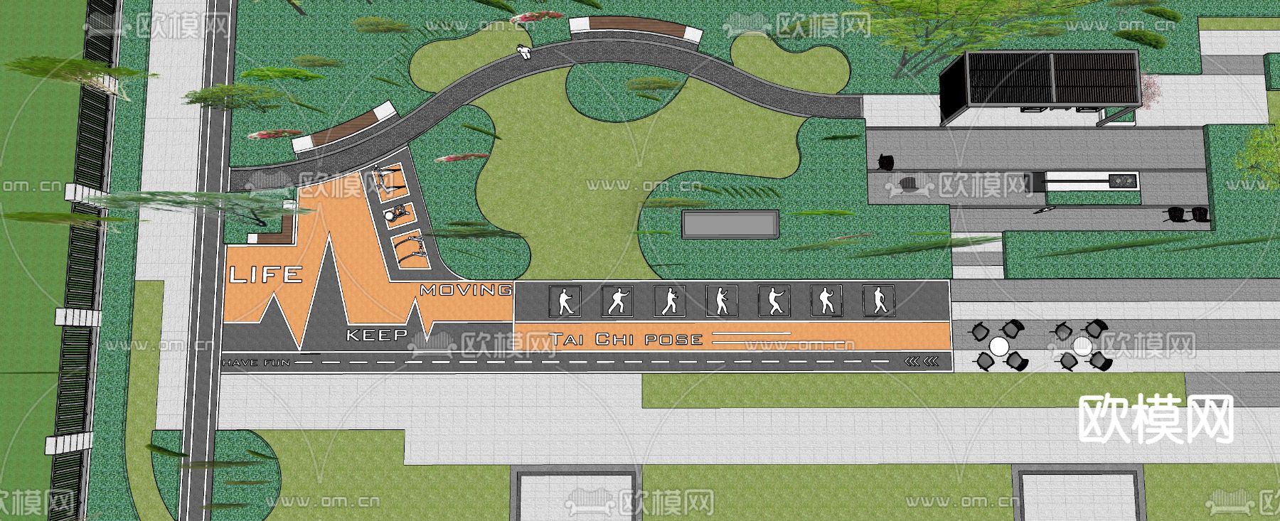消防登高面su模型下载（渲染图1）