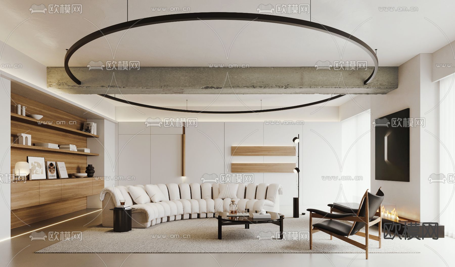 北欧客厅3d模型下载（渲染图1）