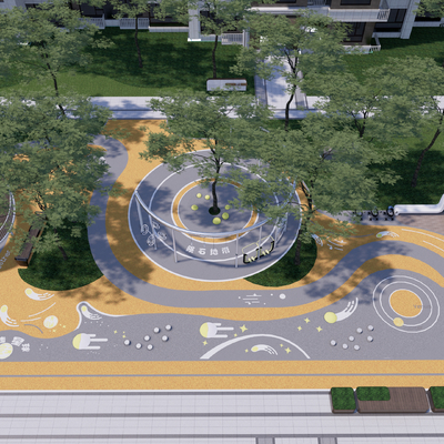 童活动区 太空主题su模型