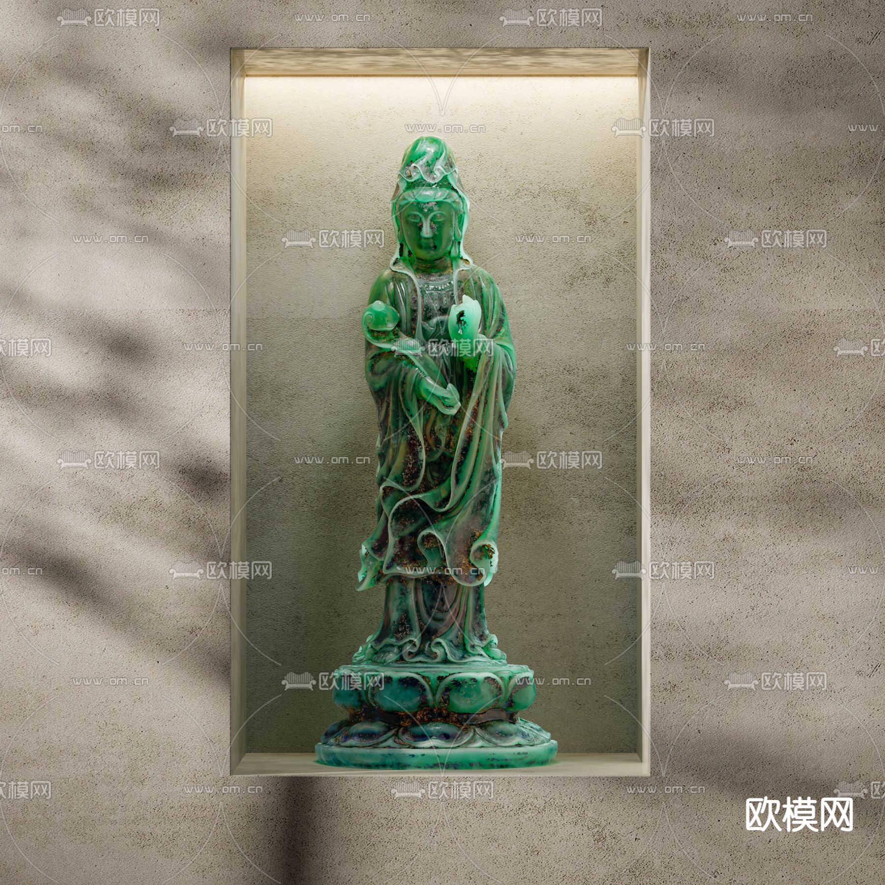 玉观音 佛像 菩萨雕像3d模型下载