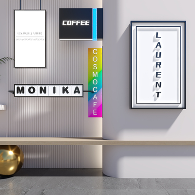  现代户外灯箱su模型 