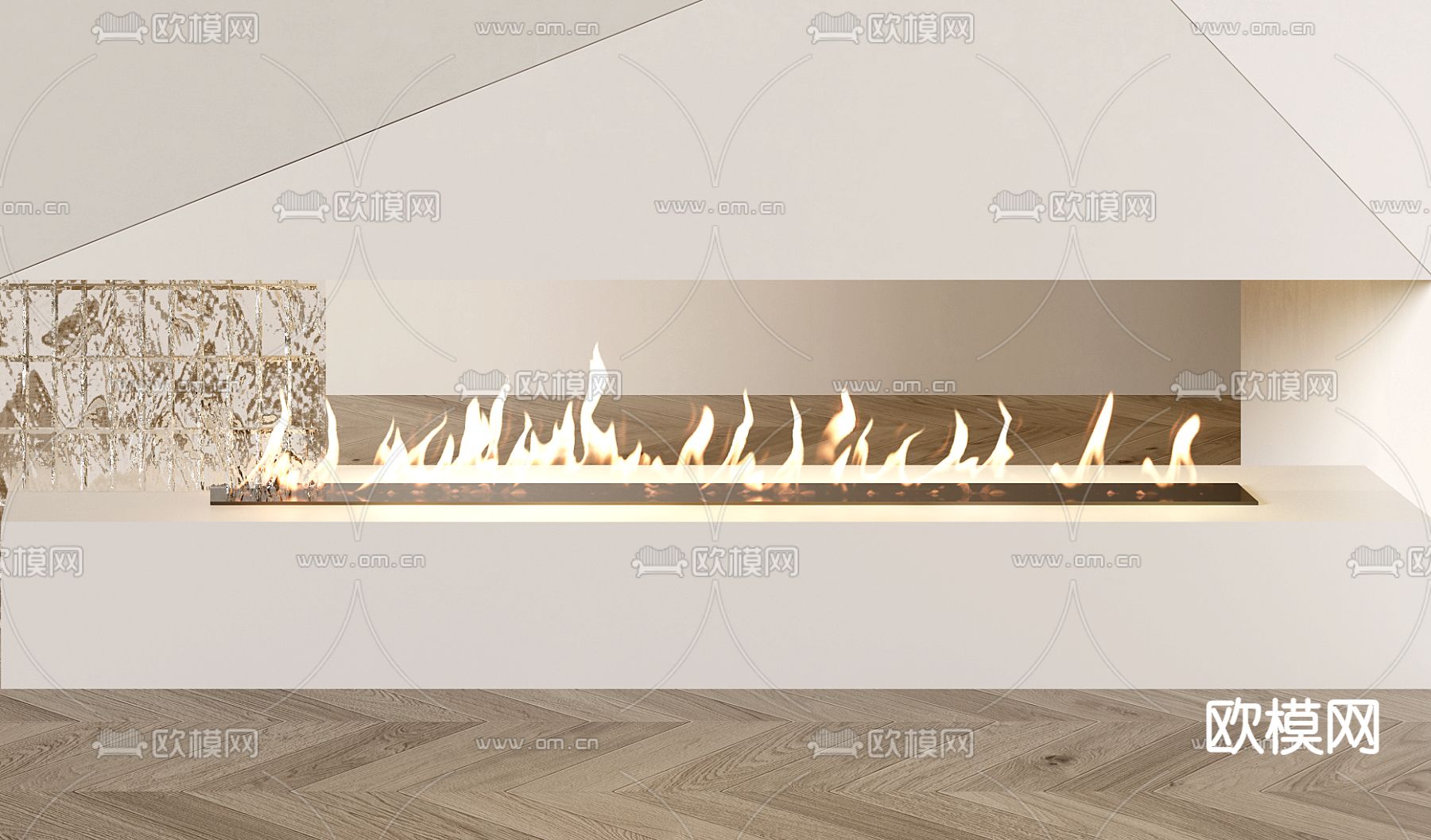 购入式壁炉3d模型