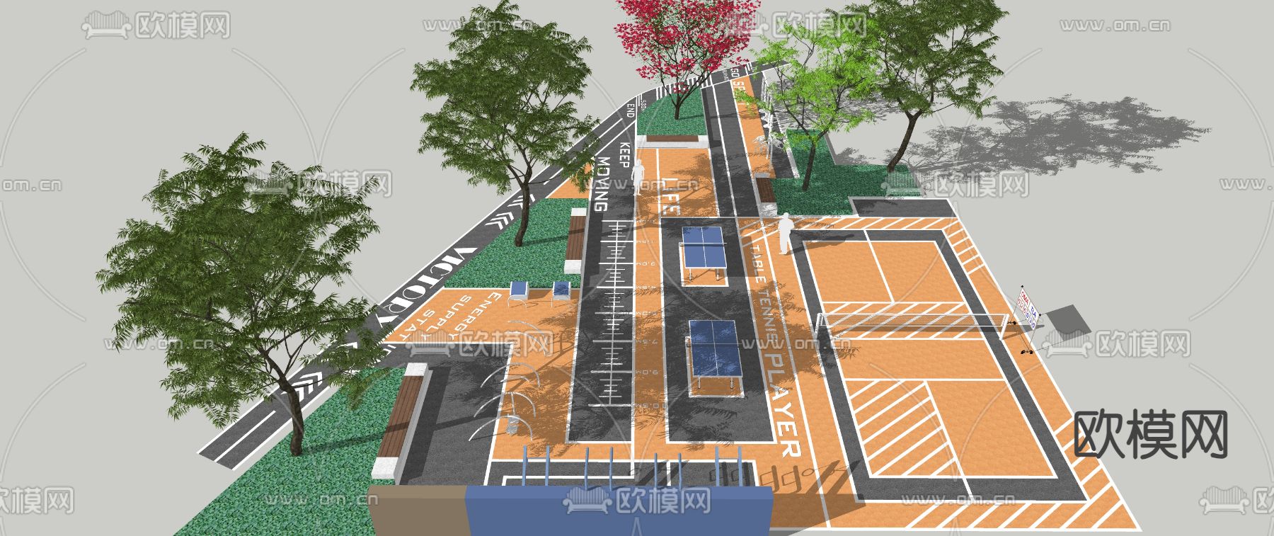 消防登高面su模型下载（渲染图1）