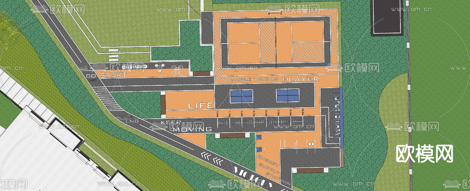 消防登高面su模型下载（渲染图2）